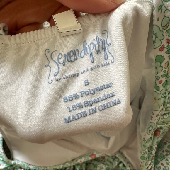 Serendipity by Shrimp and Grits Green Floral One Piece Swim sz S - Picture 3 of 4